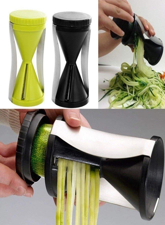 myzon Stainless Steel and ABS Plastic Manual 4-Blade Spiral Spiralizer Vegetable Grater Slicer Salad Cutter Kitchen Cutter - Image 5